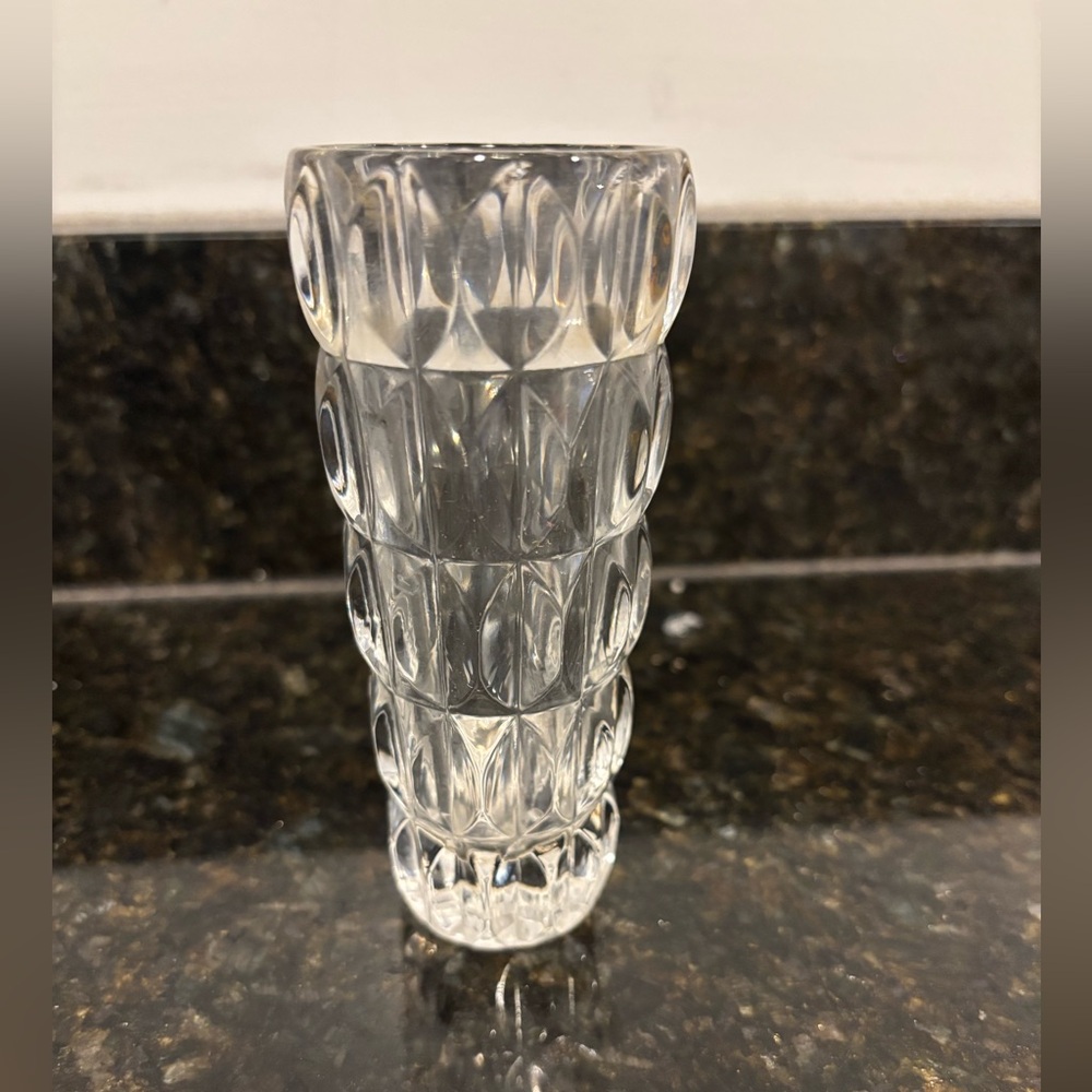 5” Cut Glass Flower Bud Vase